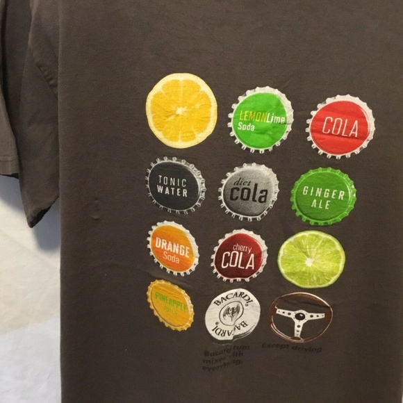 BICARDI Mens Sz XL Brown TShirt T Shirt Bicardi mi - Picture 2 of 4